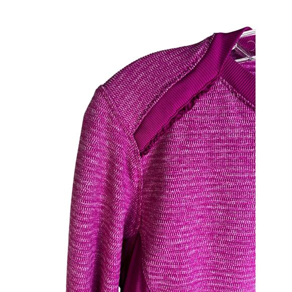 Lululemon Base Runner Long Sleeve Shirt Womens M Mini Check Pique Raspberry - Picture 4 of 8